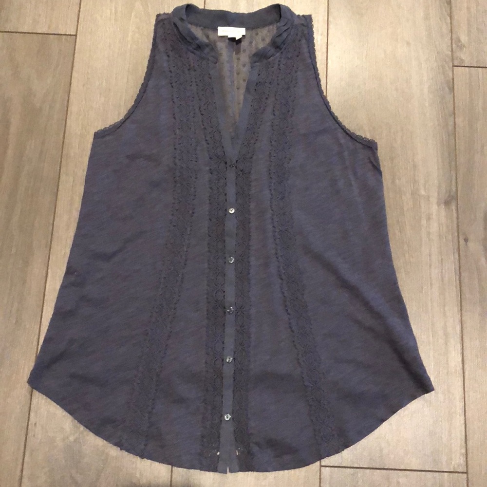 Anthropologie Blue Sleeveless Top